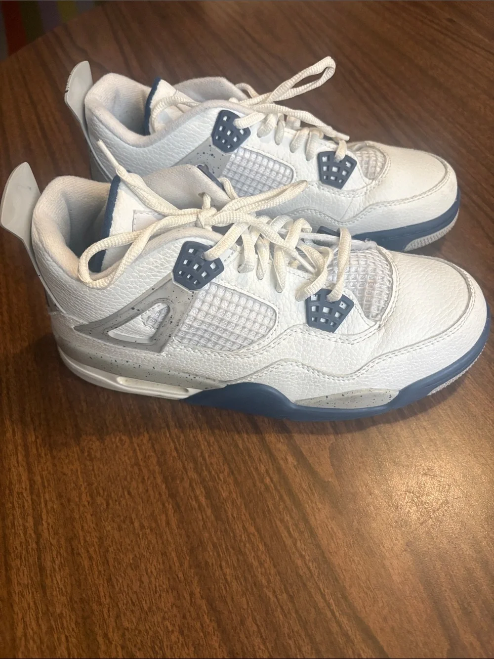 Nike Air Jordan 4 Retro Columbia Size 7 White Midnight Blue 136013-069 Sneakers